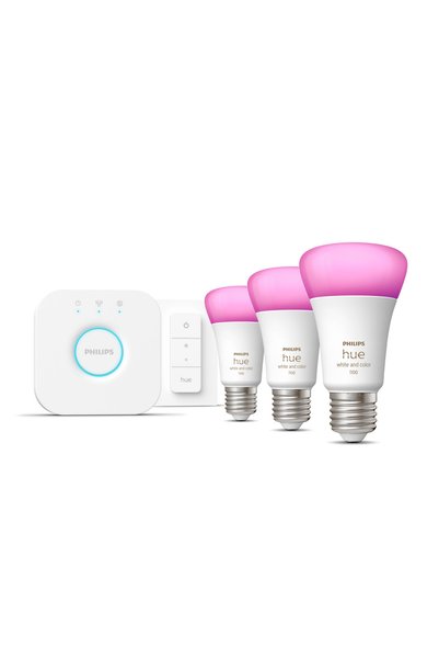 Philips Hue mostek + 3x E27 9W RGBW + întrerupător