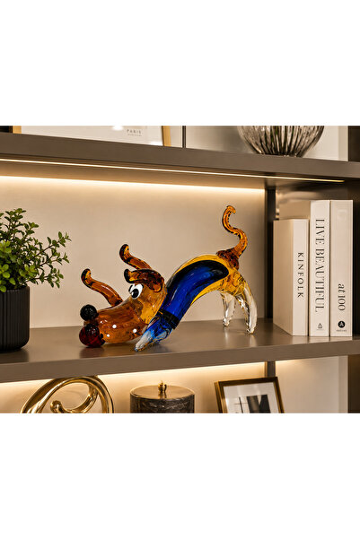 hediyeconcepti El Yapımı Murano Cam Köpek Figürü Dekoratif Cam Biblo Ev Ofis ...