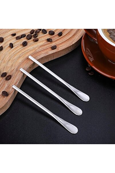 NO BRAND 6 bucăți mini lingurițe de espresso din oțel inoxidabil Linguri argi...
