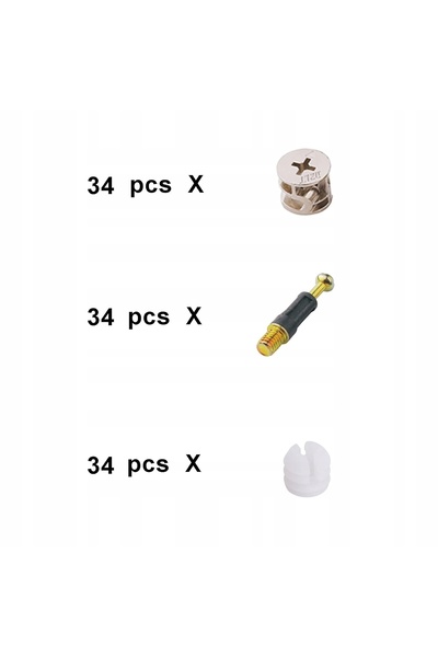NO BRAND SET 34x ȘURUB DE MONTAJ EXCENTRIC M6x32mm PENTRU DULAP