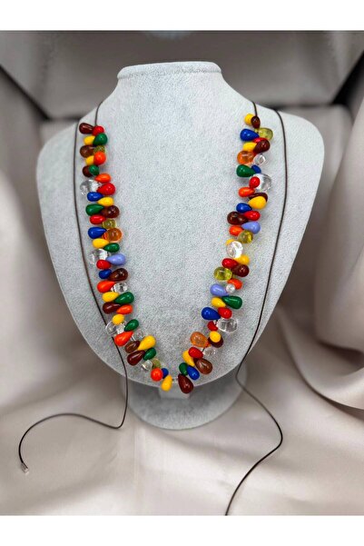 ZS Aksesuar Women's Colorful Drop Beaded Adjustable Drawstring Bohemian Boho ...