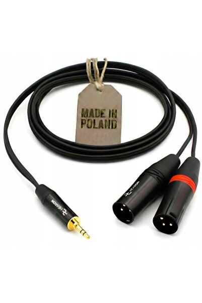 NO BRAND HEARON Pro Cablu Audio Y 2x XLR Tată - Mini Jack 3,5 TRS Stereo 5m OFC