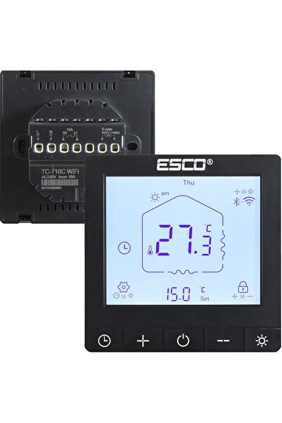 Termoplus Termostat regulator, controler de temperatură, negru, WIFI, folii ș...
