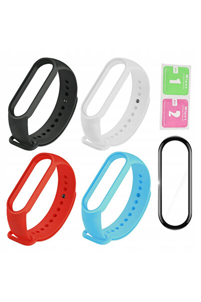 OEM Set 4 Bratari Silicon + Folie Sticla Protectie Ecran pentru Xiaomi Mi Ban...