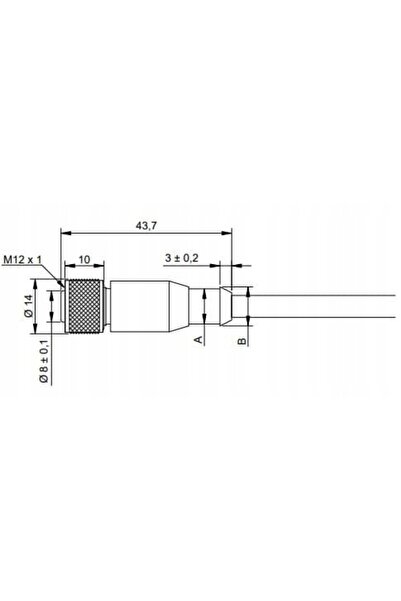 NO BRAND M12 8 pini 5m PUR mufă mamă dreaptă-N12FD8M25ZS