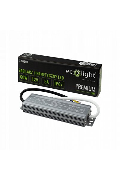 NO BRAND Sursă de alimentare LED PREMIUM 12V 60W 5A impermeabilă IP67, garanț...