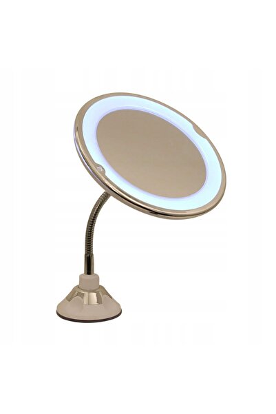HowHomely Oglindă cosmetică LED FLEXI pentru baie, cu iluminare, ROTUNDĂ, cu ...