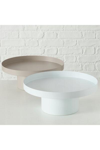 Boltze Bol decorativ pentru accesorii, metal alb, rotund, 12,5 x 25 cm