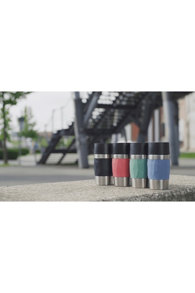 NO BRAND Cană termică TravelMug 0,3 L, neagră, cu husă din silicon