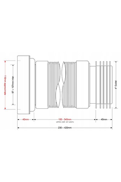 McAlpine Conductă flexibilă extensibilă pentru toaletă 110 s456