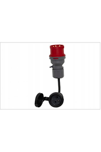 F-ELEKTRO Ștecher reductor 16A 5 pini cablu OW 3x1,5mm² 0,25m 1x priză cauciu...