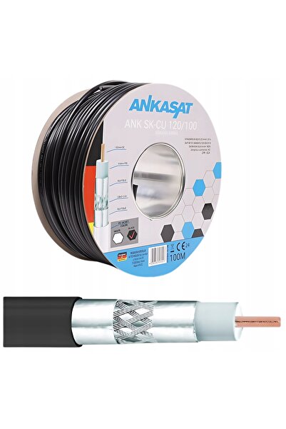 NO BRAND Cablu Antenă Coaxial RG6 ANK SK-CU 120/100 100m RG-6 tub PVC