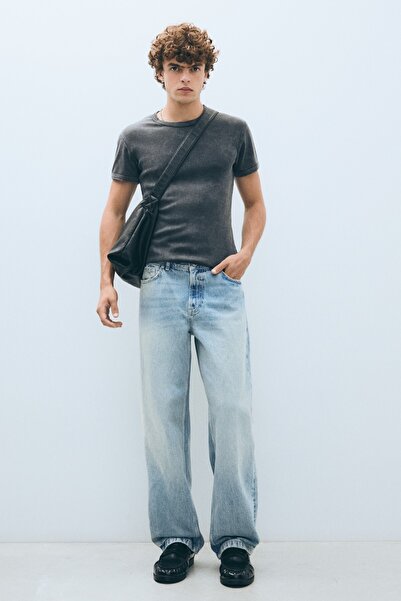 Bershka Straight fit geniş paça jean