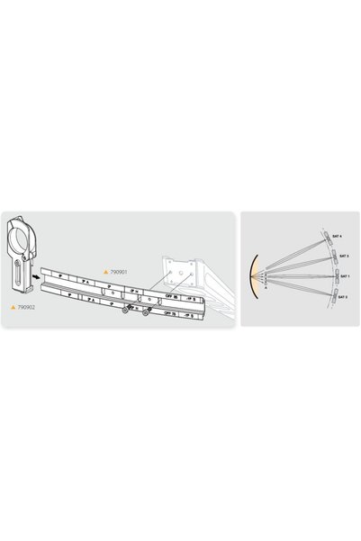NO BRAND Suport de montare Convertor TELEVES 790902 QSD la 2 LNB ZEZ