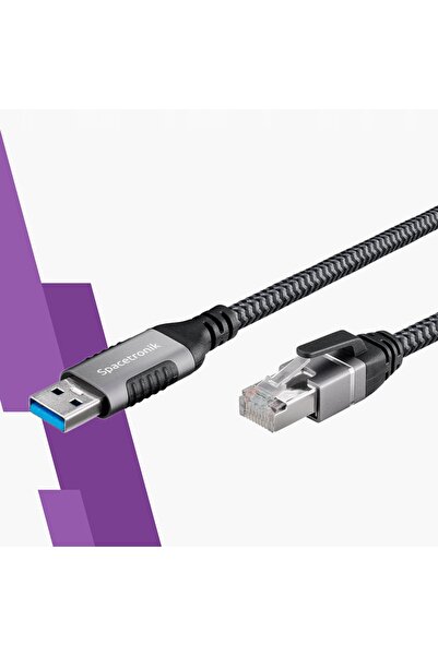 Spacetronik Cablu LAN USB 3.0 la RJ45 cu placă de rețea integrată 1000Mb/s 2m