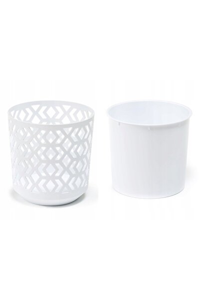 NO BRAND 3x Jardinieră/Cadă pentru flori, cu inserție și capac, pentru balcon...
