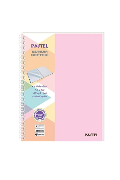 KESKİN COLOR دفتر عرض المشاريع بغلاف بلاستيكي حلزوني مقاس A4 من KESKİN PASTEL...