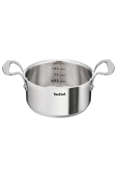 TEFAL Oală din oțel rezistentă cu capac 18 cm 2.3 L E5294304 inducție gaz
