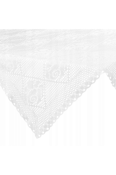 Eurofirany Față de masă croșetată ROSALY 85x85 cm albă ajurată rustică BOHO, ...