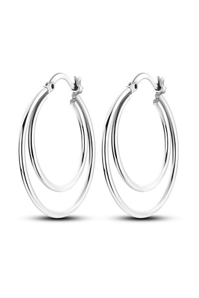 Choice3 KTE136 Woman Earring 925 Sterling Silver Original Hoop Earring Round ...