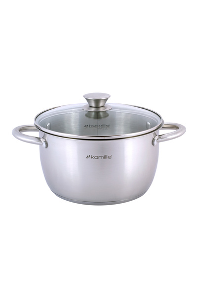 Kamille OALĂ CU CAPAC TRADIȚIONALĂ DE 3 L, DIN OȚEL, 20 cm, PENTRU INDUCȚIE Ș...