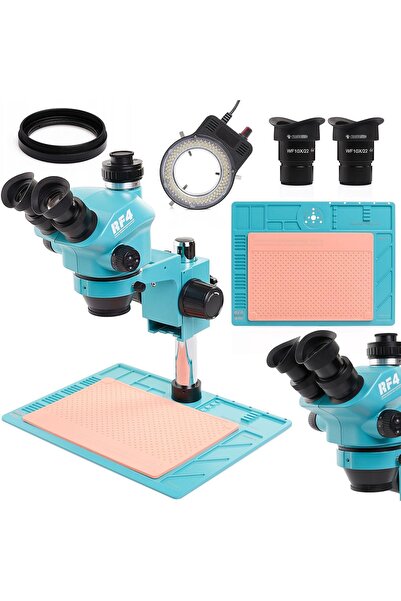 TECHREBAL Microscop stereo trinocular RF4 RF7050-PO4 + iluminare LED 144x