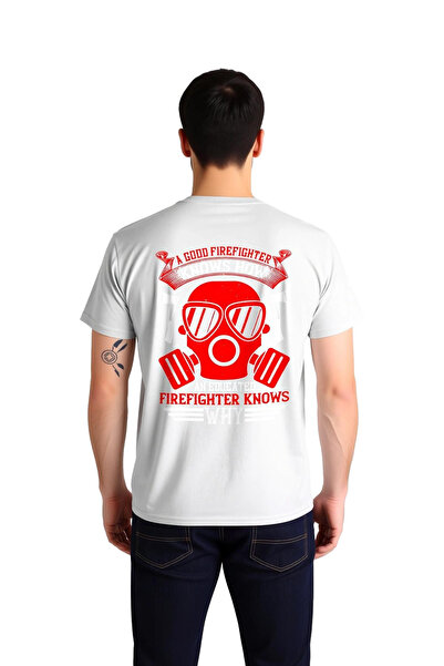PayBuy Men's Firefighter Occupation Printed Short Sleeve T-Shirt Gas Mask Gra...