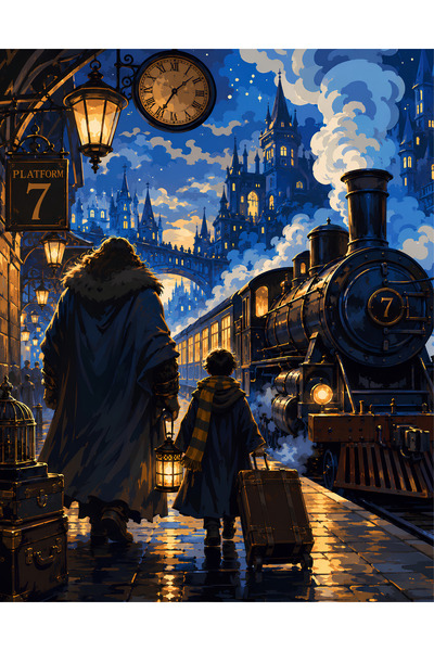 LİLYHOBBYLAND Sayılarla Boyama Seti Sihir Yolu 40x50cm-Harry Potter- Büyülü Dünyaya Açılan Sokak