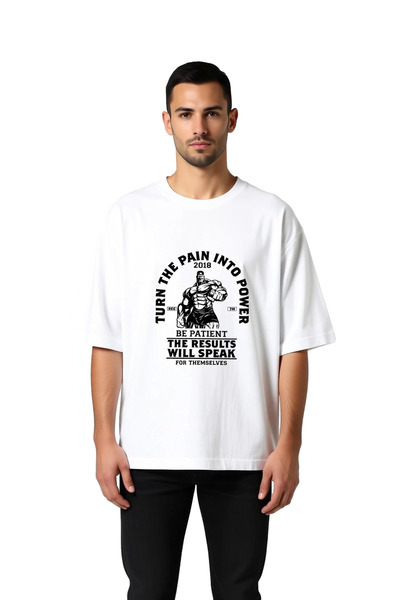 PayBuy Men's Oversize T-Shirt Motivational Printed Training Themed Retro Styl...
