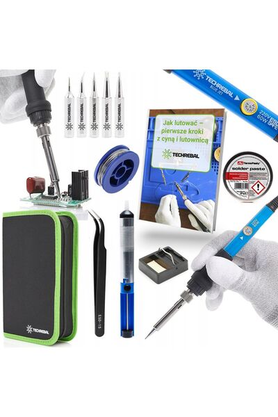 TECHREBAL Fier de lipit Blue Jet 60W + 5 vârfuri + etui + accesorii