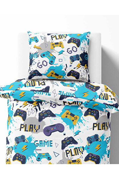 Detexpol Lenjerie de pat pentru copii 140x200 Saltea de gaming pentru fanii d...