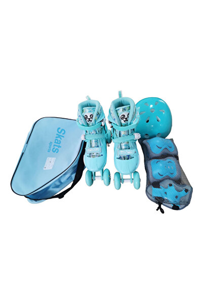 OEM Role reglabile 2 în 1 cu protecții complete ( mărime M ) - Model Panda Aqua