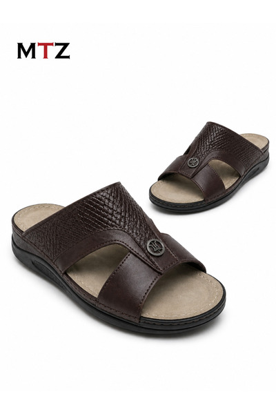 mtz Men's Woven-Texture Cross Strap Slide Sandals, Open Toe Slip-On Shoes wit...