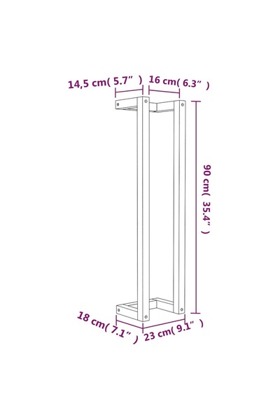 vidaxl Towel Rack 23x18x90 cm Solid Wood Pine
