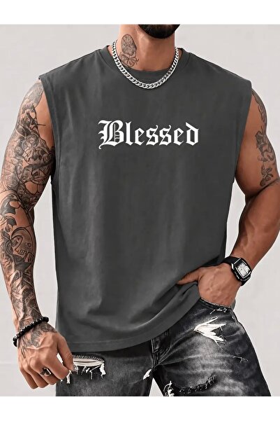 FUFLUNS تي شيرت رياضي بدون أكمام للرجال من BLESSED BASKILI ذو تصميم عادي وياق...