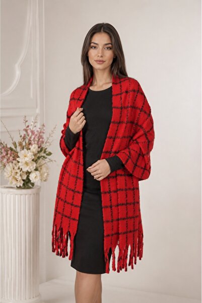 OEM Fular dama Dalma ,model cu patratele,marsala