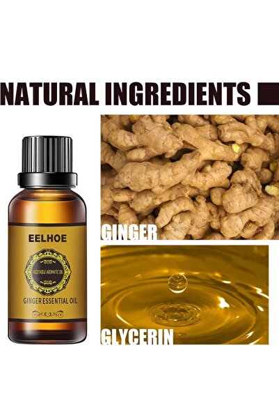 EELHOE Belly Drainage Ginger Oil 3Pcs, Fat Burning Slimming Massage Oil for S...