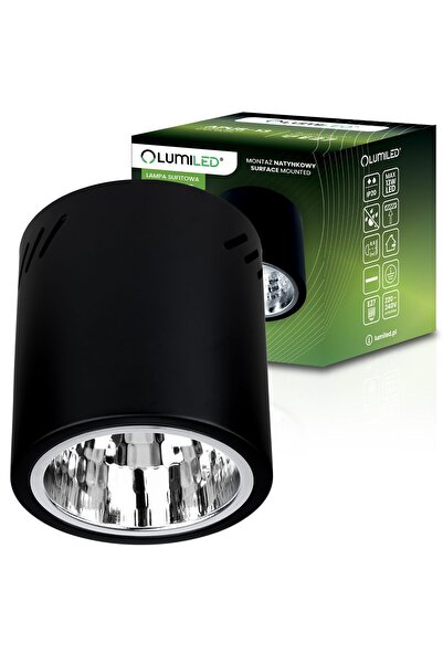 Lumiled Plafonieră fixă rotundă aplicată pe tavan APUS 13 Spot TUBA Negru E27