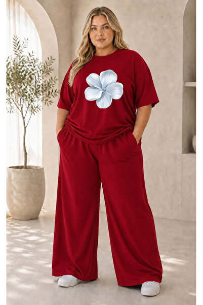 classy moda Women's Plus Size Premium Oversize Cotton 2-Piece Tracksuit Set C...