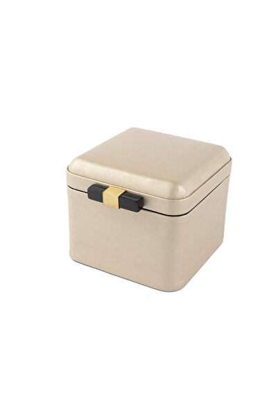 Mikasa Moor Rexene Shiny Gold Leather Box Square 18X16X13Cm