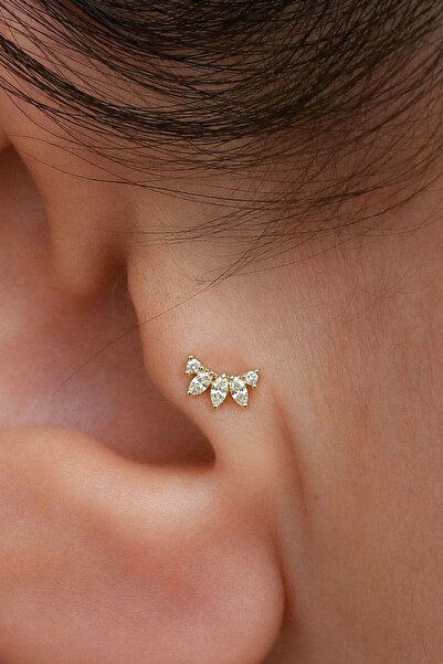 Bayar Gold 14 Ayar Altın Taç Tragus Piercing