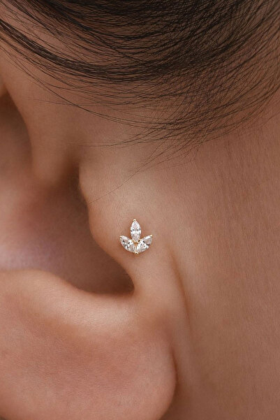 Bayar Gold 14 Ayar Lotus Çiçeği Tragus Piercing