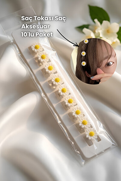 Elifsu Jewelry Daisy Figured Hair Accessory Hair Clip 10-Pack