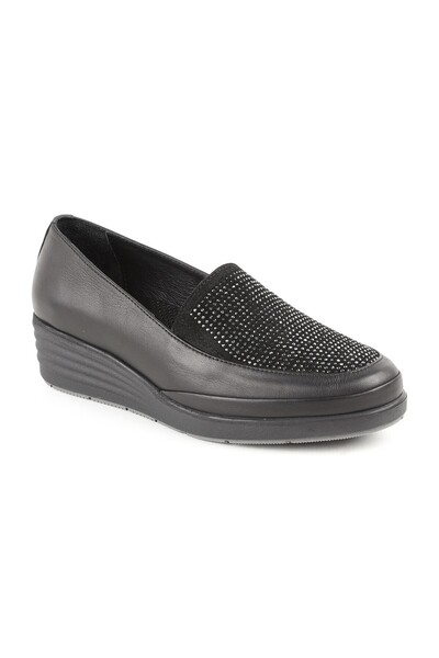 Mammamia Women's Casual Shoes Slip-On Stoned Thick Sole Genuine Leather Mothe...