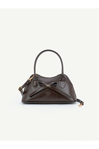 SHAKA Brown Shk335 Bow Detailed Zippered Long Strap Women's Hand, Arm and Sho...