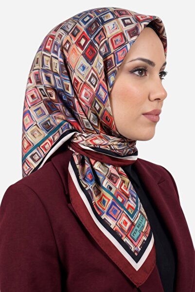hadiora Women's Tile Geometric Patterned Stitched Writing Cotton Casual Scarf