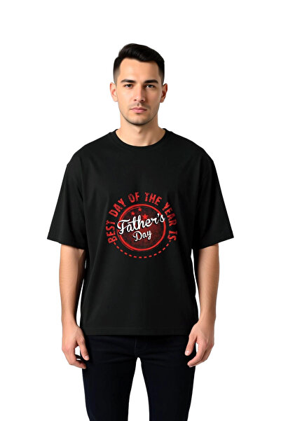 PayBuy Men's Oversize T-Shirt Father's Day Themed Printed Dtf Printing Relaxe...