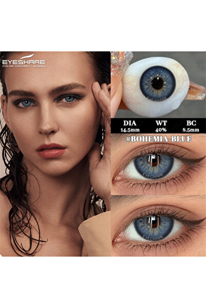 Satfinder BOHEMIA BLUE DOGAL DAMARLI MAVİ BATMA YANMA YAPMAZ YUMUŞAK GÖZ LENS...