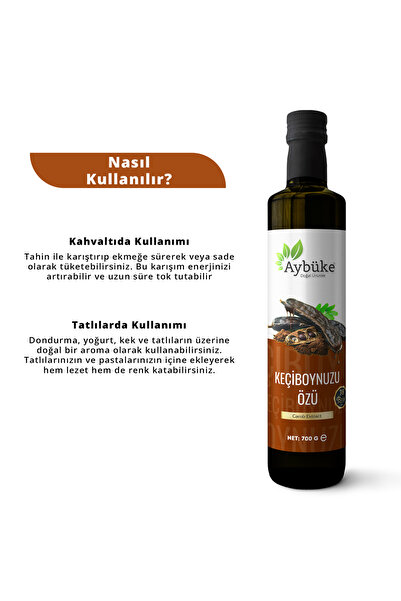 Aybüke Doğal Ürünler Keçiboynuzu Özü, Katkısız Soğuk Sıkım Harnup Özü (Carob Extract) 700 gr.