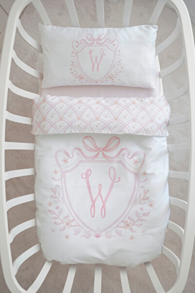 NOU Mother's Side Duvet Cover Set (60X100) - Noble Series - Pink - Letter W